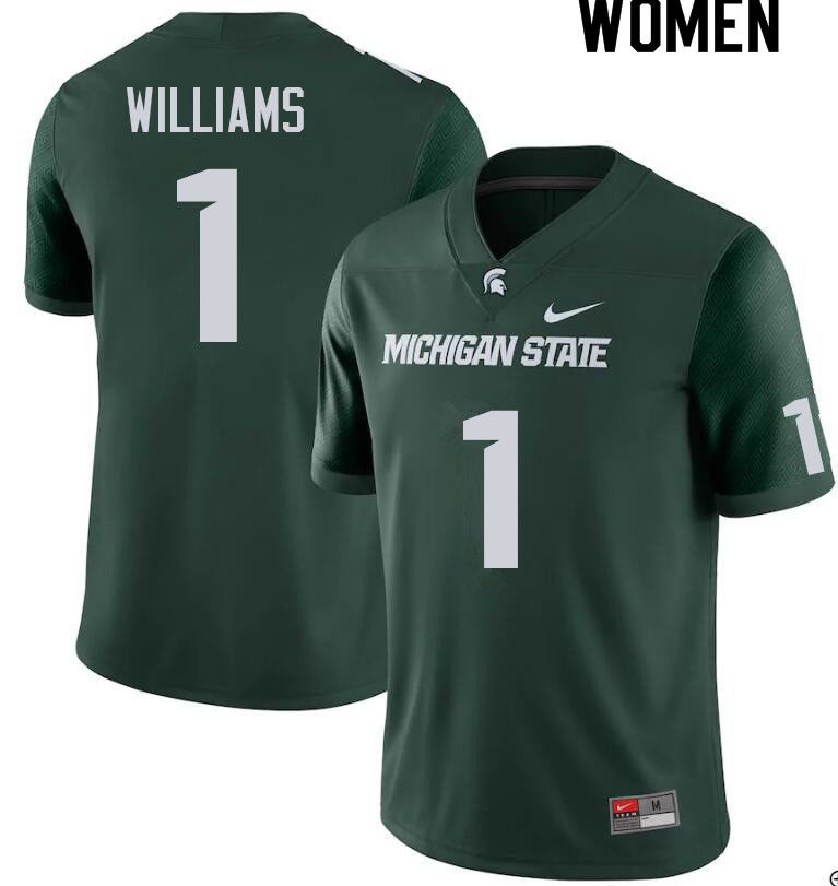 Women #1 Ronald Williams Michigan State Spartans College Football Jerseys Sale-Green